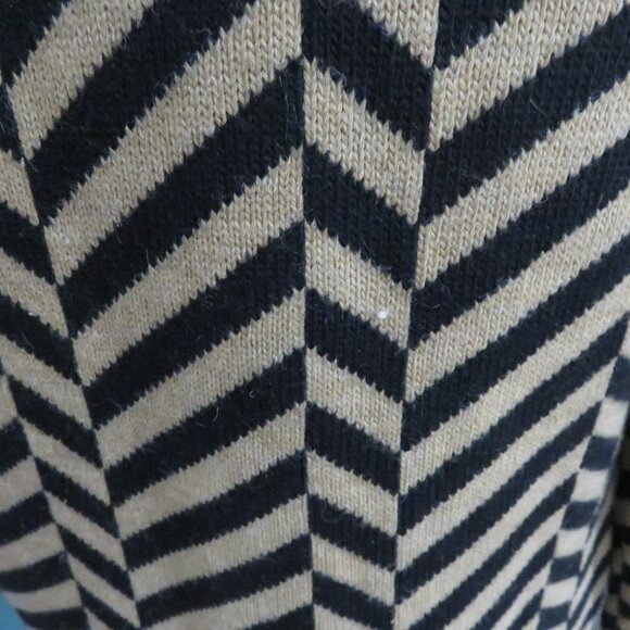 Cocogio Italian Wool Alpaca Blend Open Front Sweater Coat Black & Tan sz M/L NWT - Picture 4 of 10